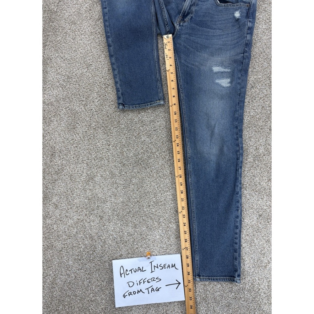 Hollister Epic Flex Skinny Jeans Mens 31x32 (Fits 32x31) Blue Rip & Repair Wash - Picture 10 of 11